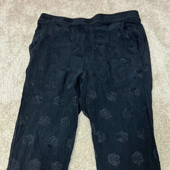 Madewell Pants Black Floral Women's Size Small Elastic Waist - Picture 7 of 10